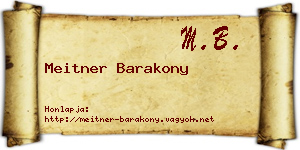 Meitner Barakony névjegykártya